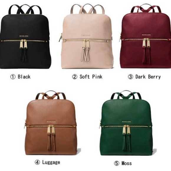 rhea slim pebble leather backpack